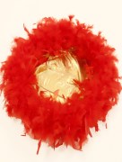 Panier avec poignée en plume - rouge/doré