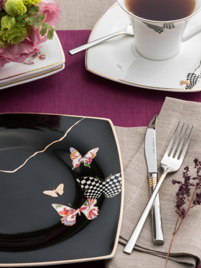 Karaca Fine Pearl Ensemble de dîner unique 62 pièces pour 12 personnes carré