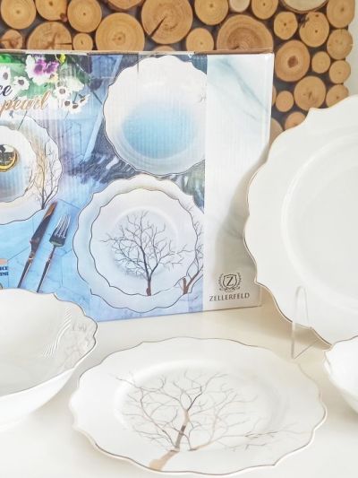 Service à table 25 pièces Alice Pearl Zellerfeld 6 personnes - arbre/or