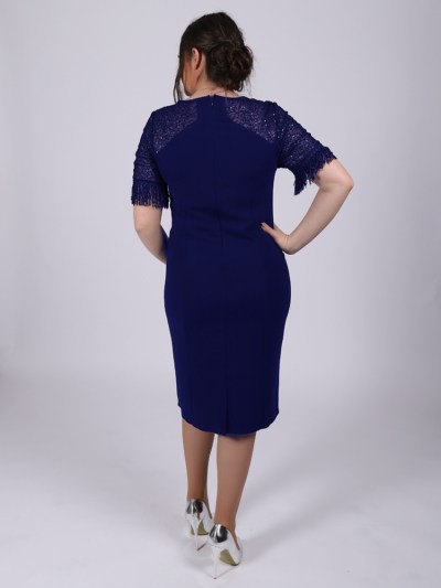 Robe mi courte à paillette Dans - bleu marine