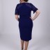 Robe mi courte à paillette Dans - bleu marine