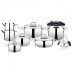 Batterie de cuisine Dowry 17 pièces en acier inoxydable Platinum Karaca