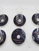 Verres à Thé 6 Pièces Zellerfeld bleu marine/ bronze