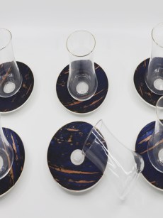 Verres à Thé 6 Pièces Zellerfeld bleu marine/ bronze