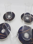 Verres à Thé 6 Pièces Zellerfeld bleu marine/ bronze