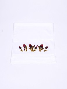 Serviette à fleur velours tulipe bleu