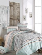 İpekçe Home Ensemble de housse de couette 2 personnes série Eva Ares Mint