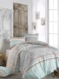 İpekçe Home Ensemble de housse de couette 2 personnes série Eva Ares Mint