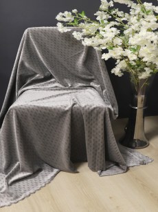 Housse de canapé pointillé Plaid  - gris