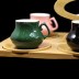 Ensemble de café 6 pièces avec plateau bambou Almina multicolore