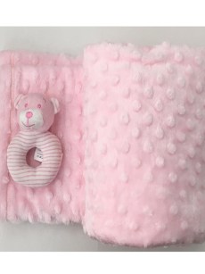 Couverture pour bébé Aksu ipekce soft ( avec jouet) rose