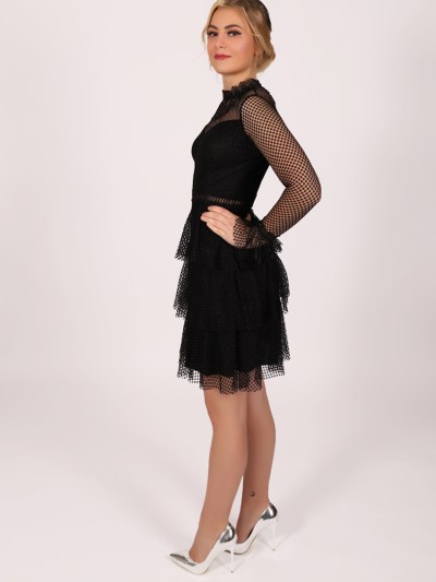 Robe courte pointillé Dans - noir