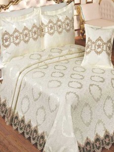 Pack complet parure de lit İpekce Roma crème 