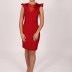 Robe courte à détail fleur Dans - rouge