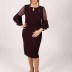 Robe mi longue simple à dentelle Dans - violet