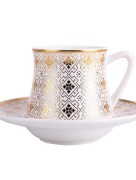 Almina ensemble de 6 tasses à café Porcelaine doré/blanc