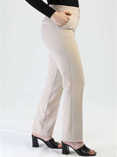 Pantalon poche simple bouton - Taupe 5153T