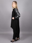 Chemise brillantes à manches bouffantes transparentes Puane - noir
