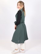Gilet sans manches à col cascade - kaki