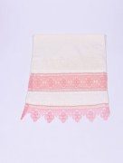 serviette à fleur dentelle rose