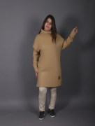 Pull à torsades maille épaisse col roulé décontracté Soul marron