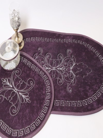 Tapis de bain Ipekce 2 pièces - violet