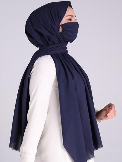Châle Masqué Sefamerve 0002 - bleu marine
