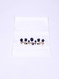 Serviette à motif marguerite violet foncé