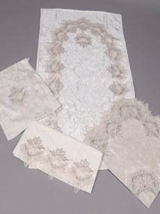 Coffret de trousseau mariage velours 4 pièces - Beige 