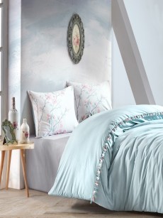 Ensemble de housse de couette Cotton box 2 personnes Candy Linda bleu
