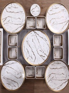 Service petit-déjeuner 6 personnes 23 pièces ZELLERFELD en porcelaine