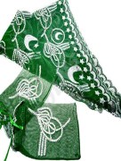 Voile de marié avec gants Osmani Tugrali - vert