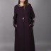 Abaya violet brodé sur les manches 