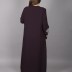 Abaya violet brodé sur les manches 