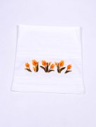 Serviette à fleur velours tulipe orange